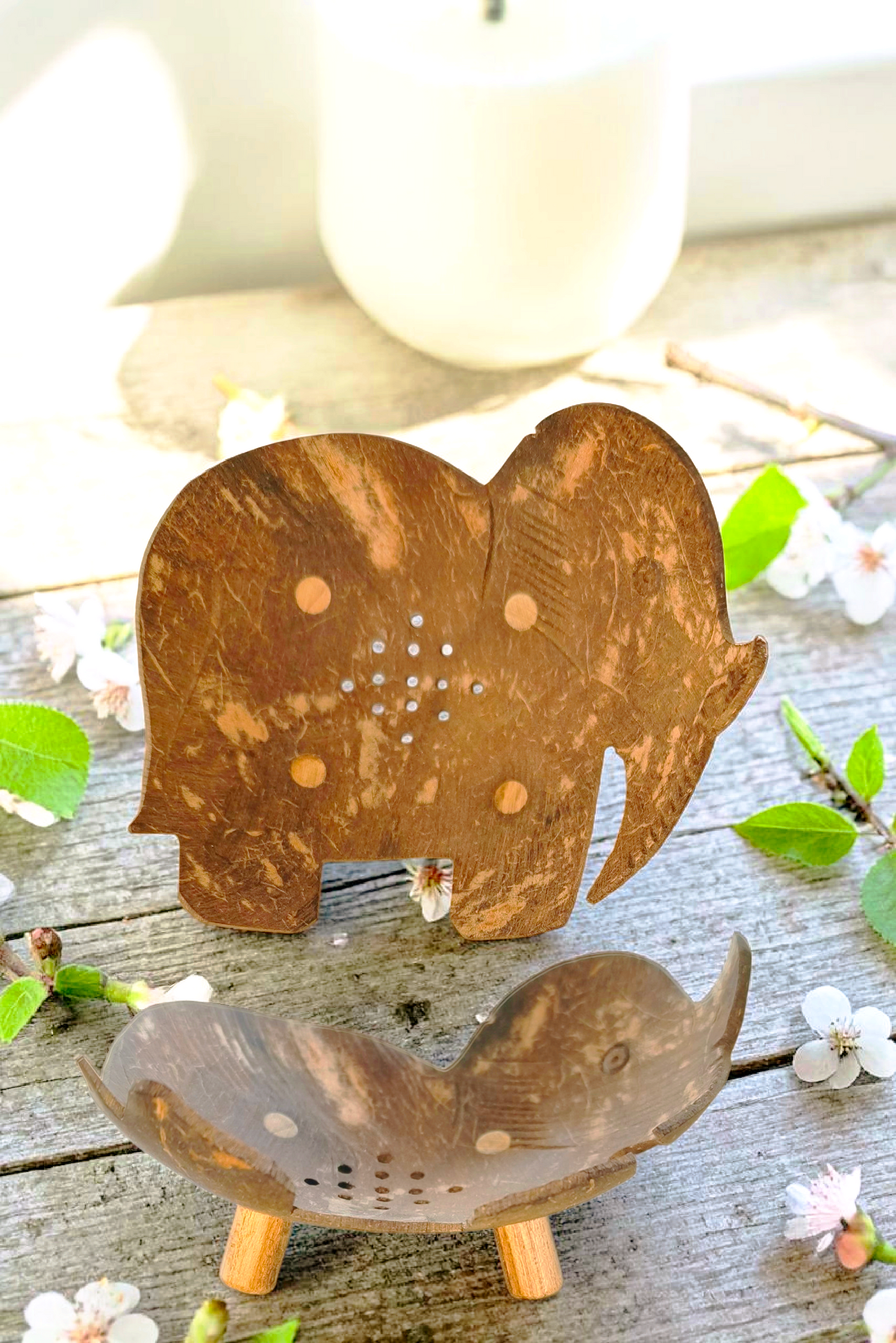 Natürliche Kokosnuss-Seifenschale – Elephant