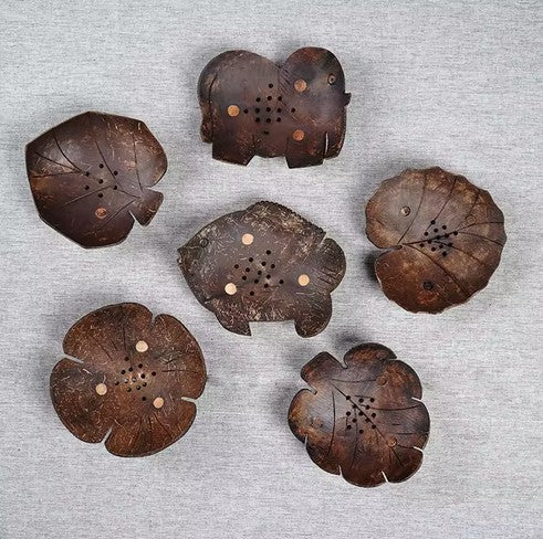 Natürliche Kokosnuss-Seifenschale – verschiedene Formen